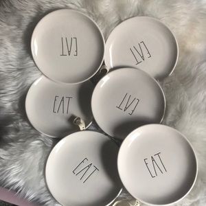 Rae Dunn 6” ceramic Plates EAT